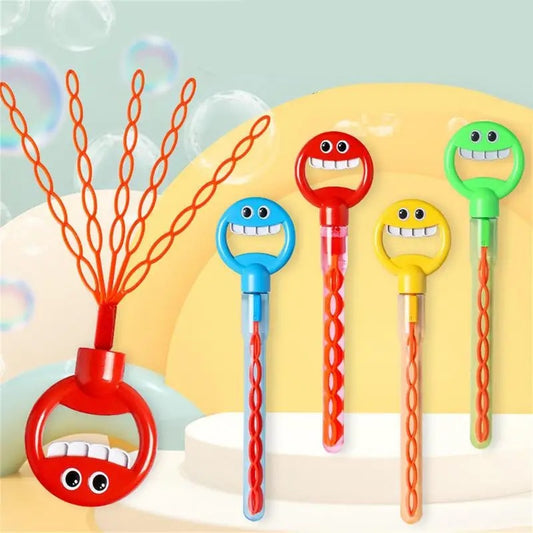 Bubble Wands For Kids 32 Holes Handheld Smiling Face Bubble Machine