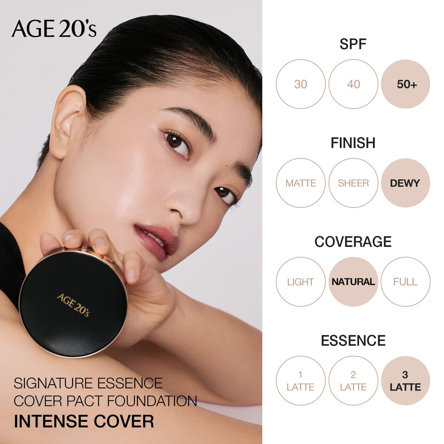 Korean Cushion Foundation Makeup Full Coverage SPF 50+, 2 Refills Included